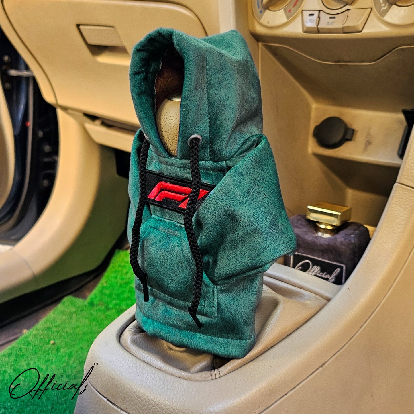 F1 Gear Knob Hoodie (Green Texture Suede)