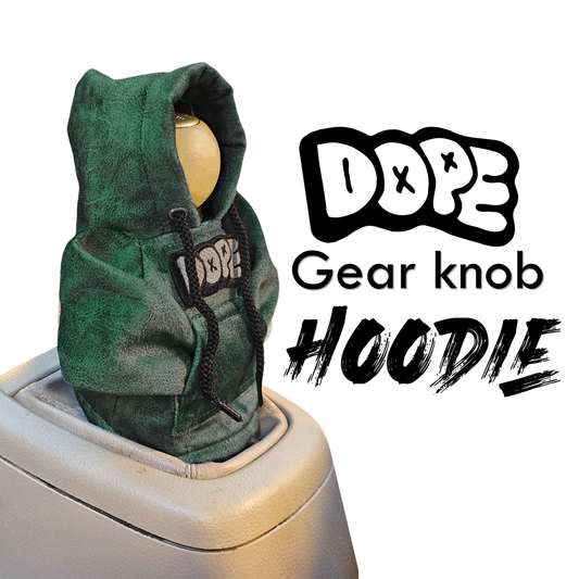 Dope Gear Knob Hoodie (Green Texture Suede)