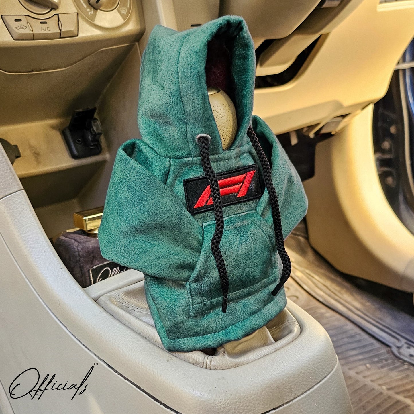 F1 Gear Knob Hoodie (Green Texture Suede)