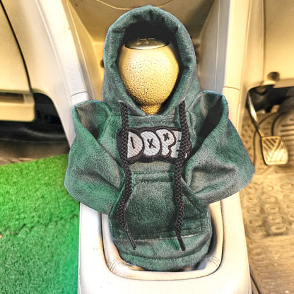 Dope Gear Knob Hoodie (Green Texture Suede)