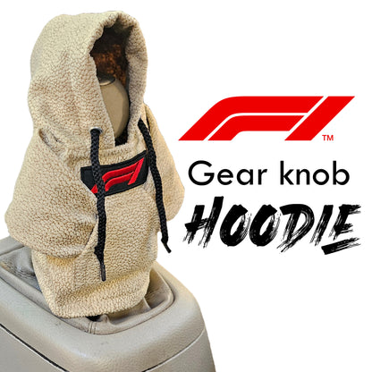 F1 Gear Knob Hoodie (Cream Texture Suede)