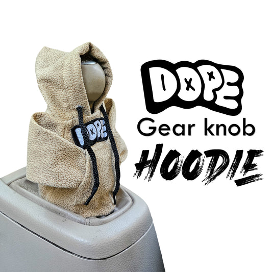 Dope Gear Knob Hoodie (Cream Texture Suede)