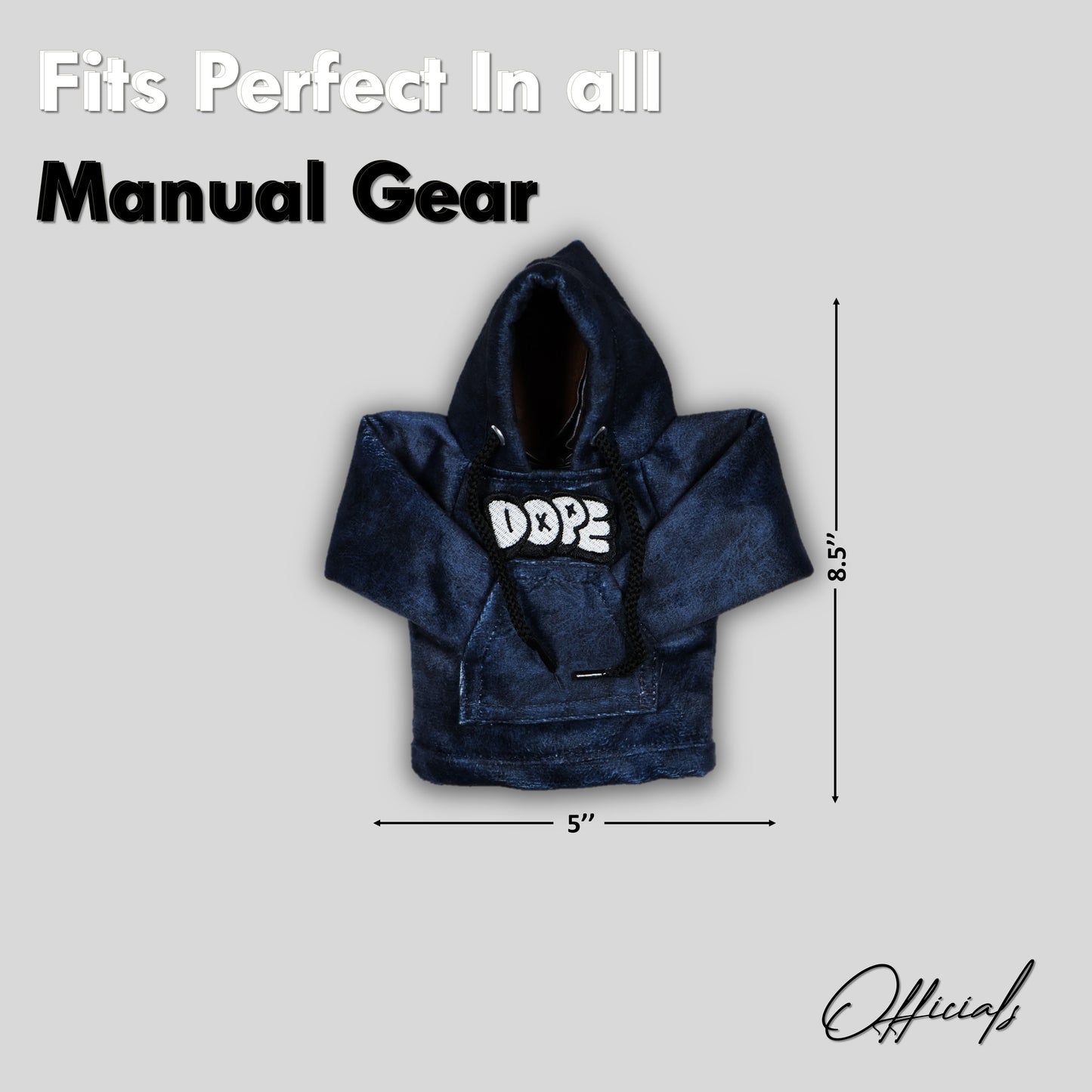 Dope Gear Knob Hoodie (Navy Blue Texture Suede)