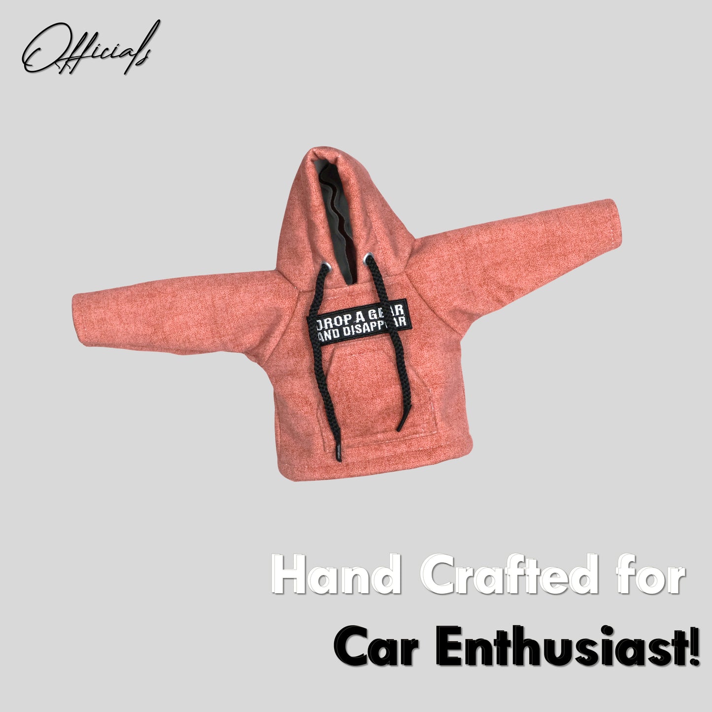 Drop a Gear and Disappear Gear Knob Hoodie (Peach Texture Suede)