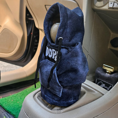 Dope Gear Knob Hoodie (Navy Blue Texture Suede)