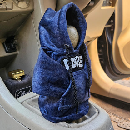 Dope Gear Knob Hoodie (Navy Blue Texture Suede)