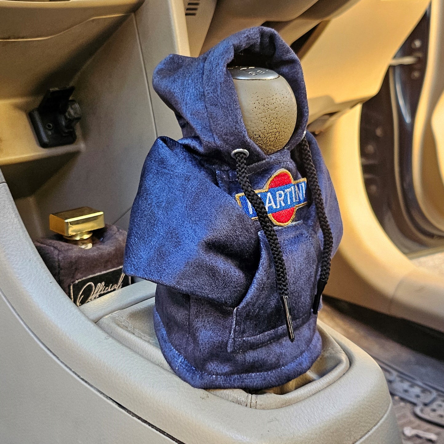 Martini Gear Knob Hoodie (Navy Blue Texture Suede)