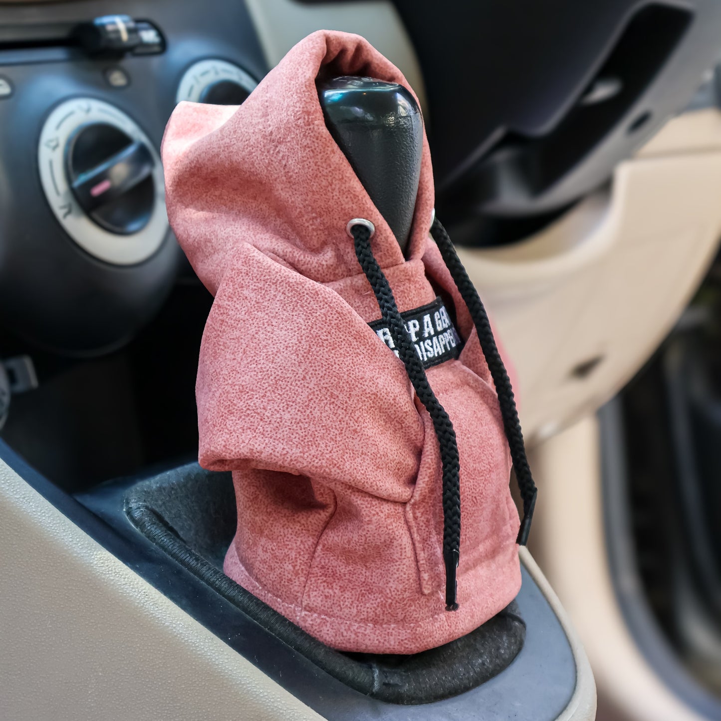 Drop a Gear and Disappear Gear Knob Hoodie (Peach Texture Suede)