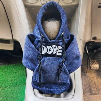 Dope Gear Knob Hoodie (Navy Blue Texture Suede)