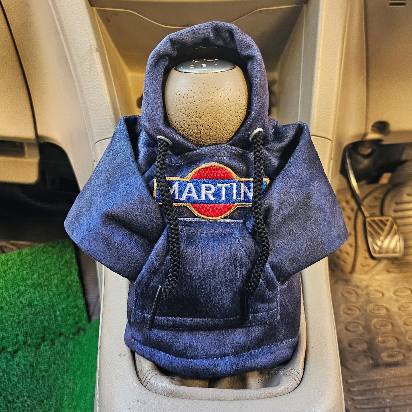 Martini Gear Knob Hoodie (Navy Blue Texture Suede)