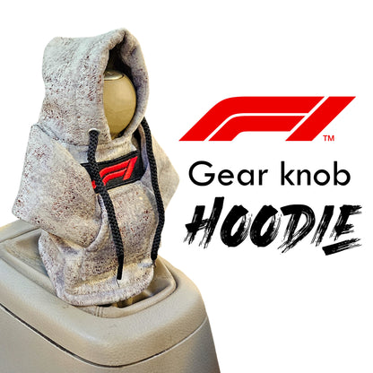 F1 Gear Knob Hoodie (Silver & Brown Texture Suede)