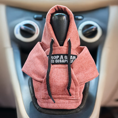 Drop a Gear and Disappear Gear Knob Hoodie (Peach Texture Suede)