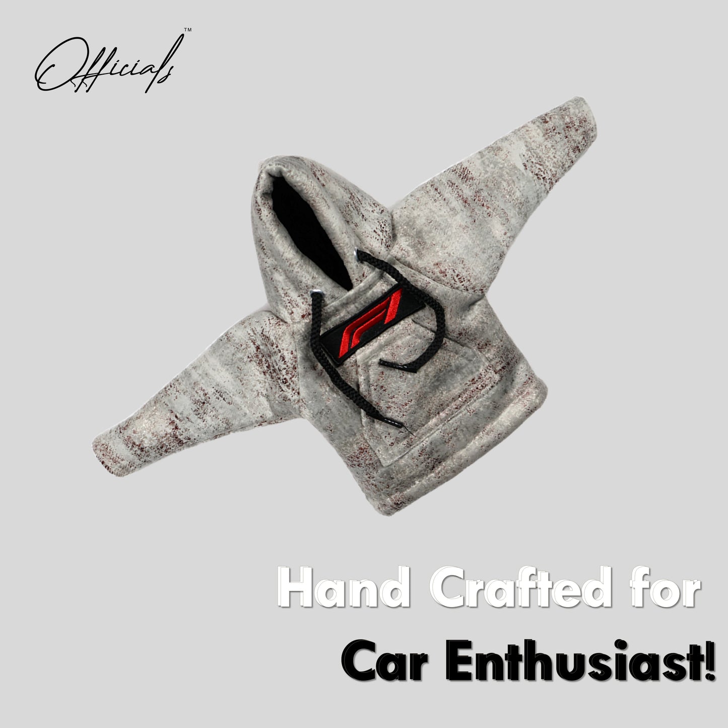 F1 Gear Knob Hoodie (Silver & Brown Texture Suede)