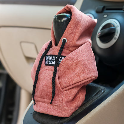 Drop a Gear and Disappear Gear Knob Hoodie (Peach Texture Suede)