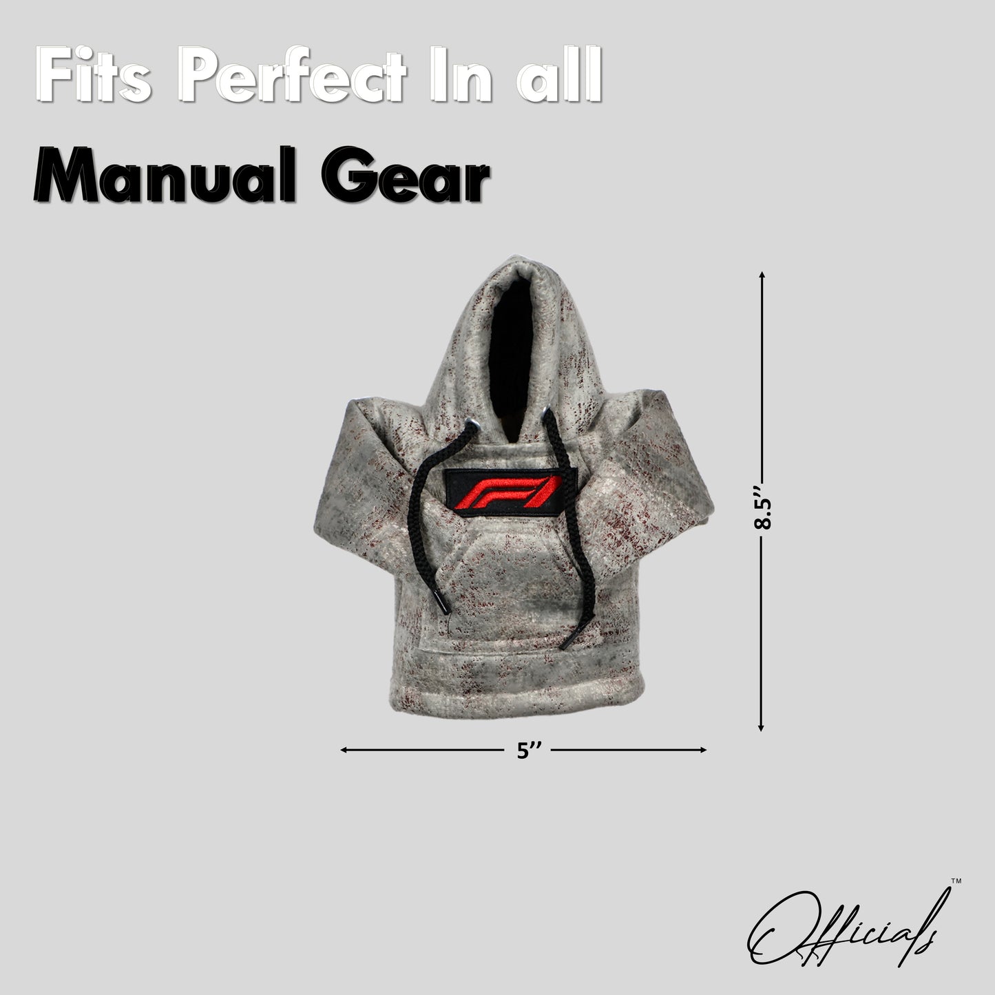 F1 Gear Knob Hoodie (Silver & Brown Texture Suede)