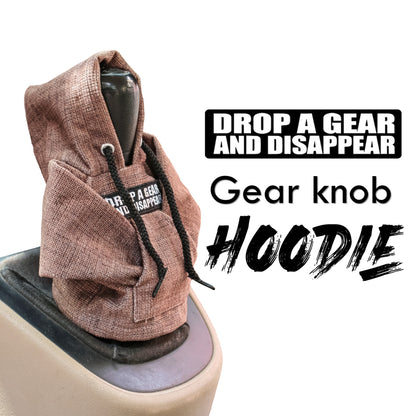 Drop a Gear and Disappear Gear Knob Hoodie (Umber Texture Suede)