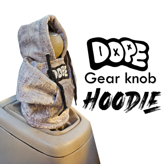 Dope Gear Knob Hoodie (Silver & Brown Texture Suede)