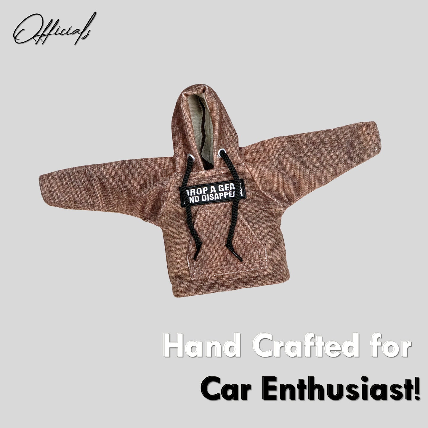 Drop a Gear and Disappear Gear Knob Hoodie (Umber Texture Suede)