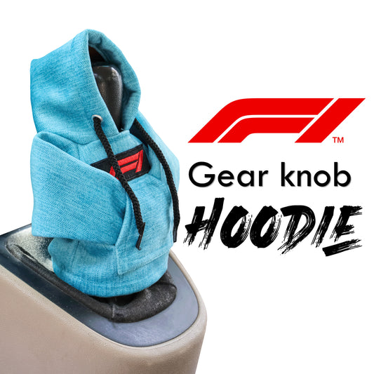 F1 Gear Knob Hoodie (Cyan Texture Suede)