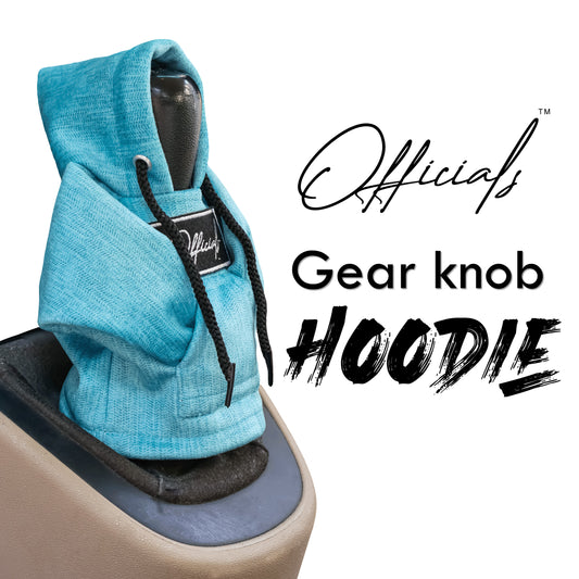 Officials Gear Knob Hoodie (Cyan Texture Suede)