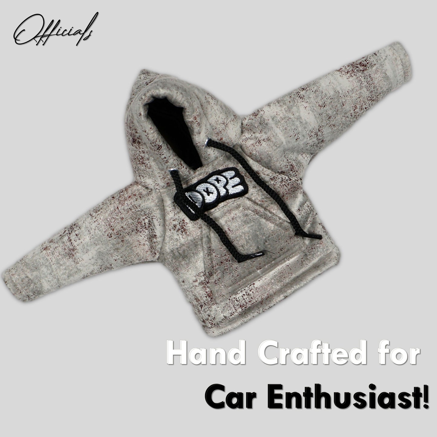 Dope Gear Knob Hoodie (Silver & Brown Texture Suede)