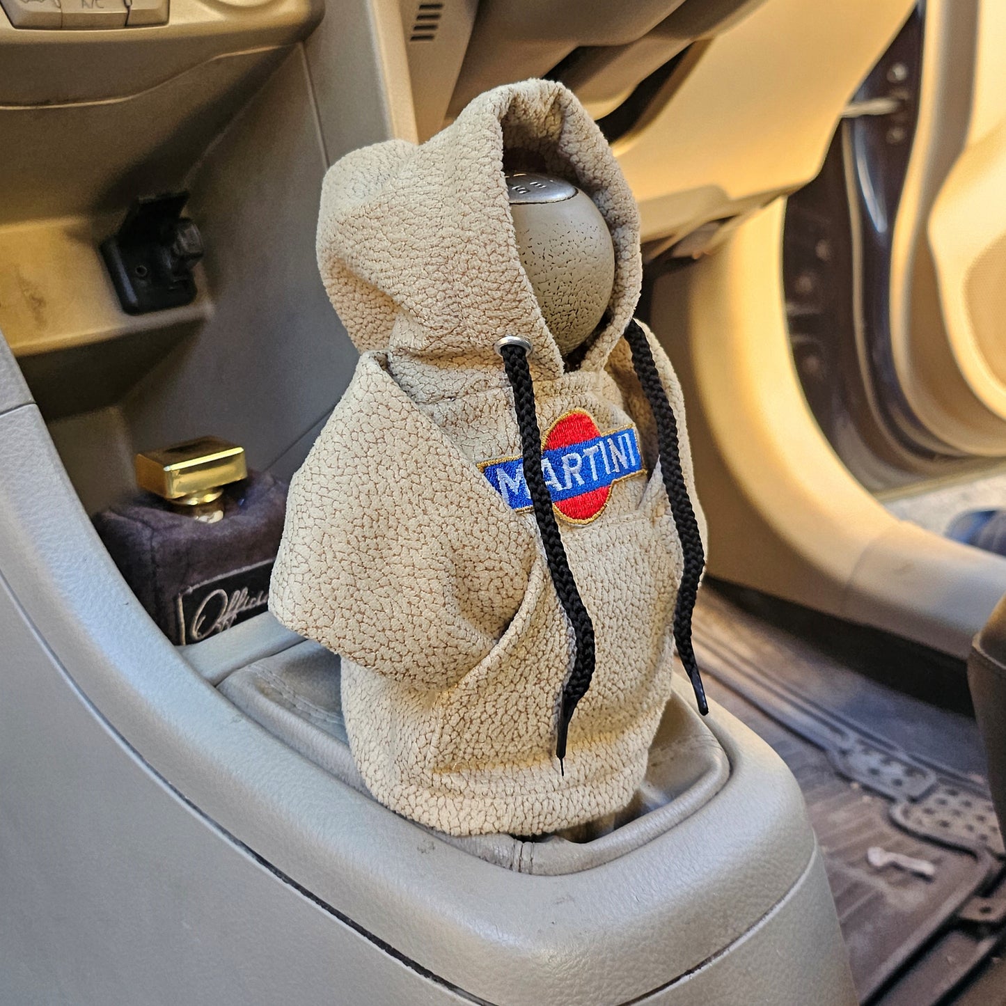 Martini Gear Knob Hoodie (Cream Texture Suede)