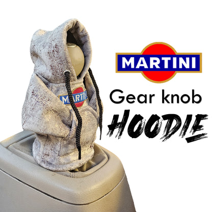 Martini Gear Knob Hoodie (Silver & Brown Texture Suede)