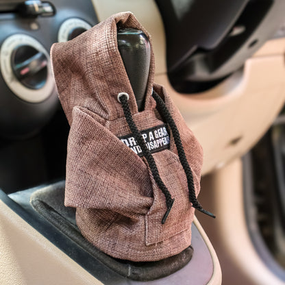 Drop a Gear and Disappear Gear Knob Hoodie (Umber Texture Suede)