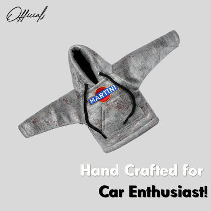 Martini Gear Knob Hoodie (Silver & Brown Texture Suede)