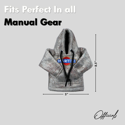 Martini Gear Knob Hoodie (Silver & Brown Texture Suede)