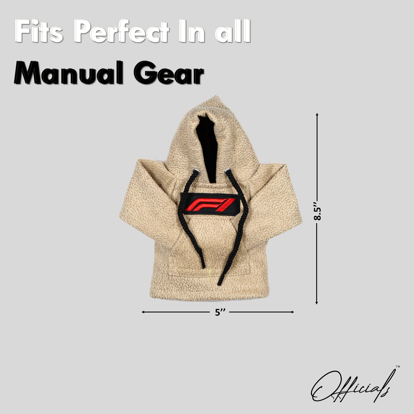 F1 Gear Knob Hoodie (Cream Texture Suede)