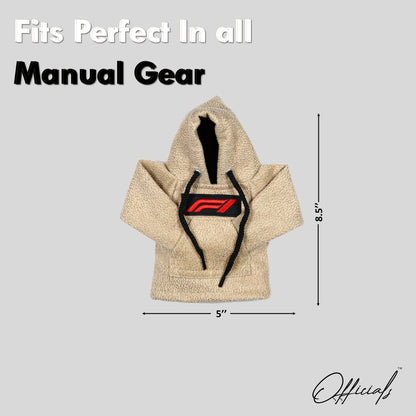 F1 Gear Knob Hoodie (Cream Texture Suede)