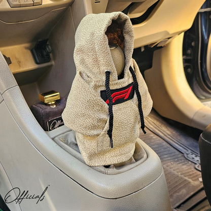 F1 Gear Knob Hoodie (Cream Texture Suede)