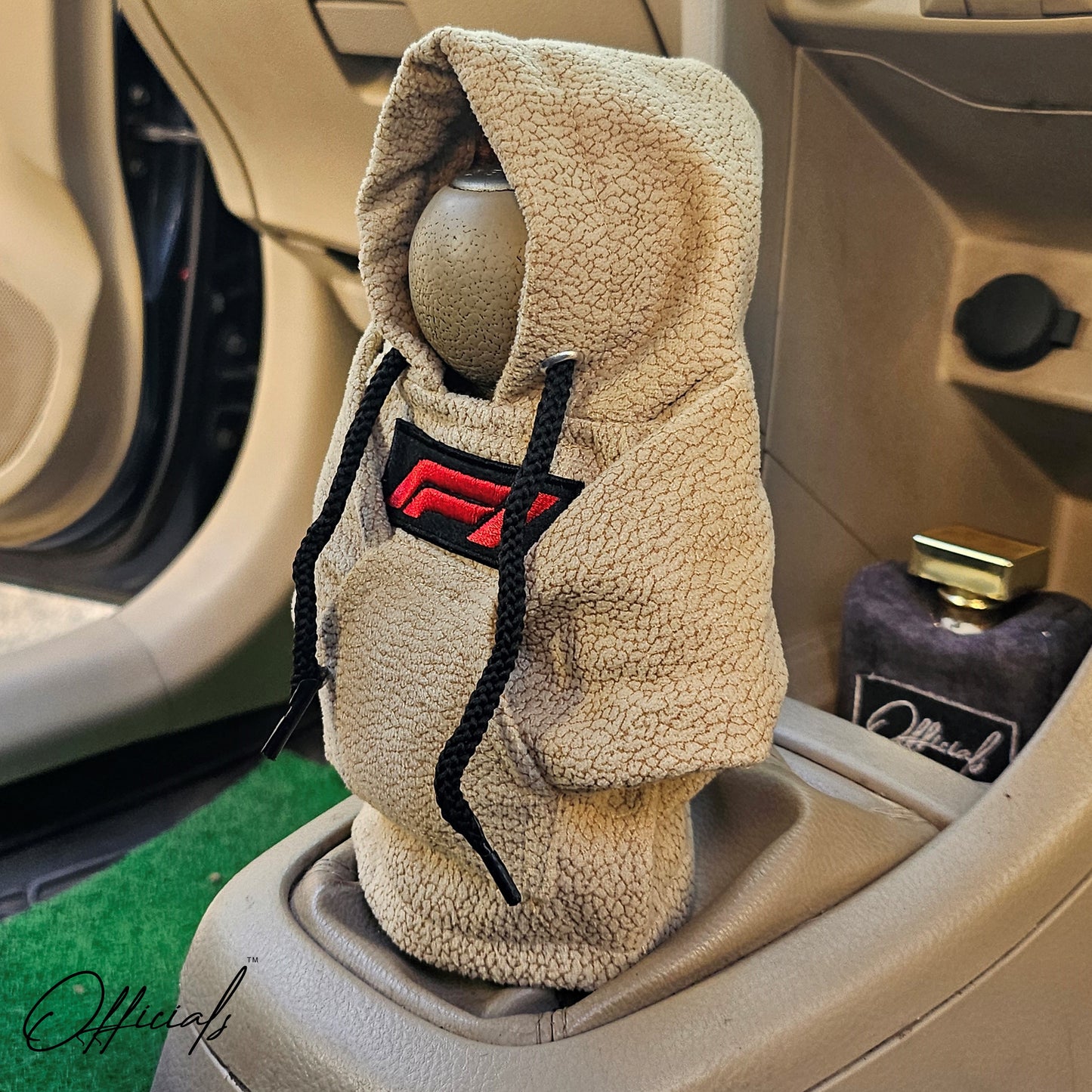 F1 Gear Knob Hoodie (Cream Texture Suede)