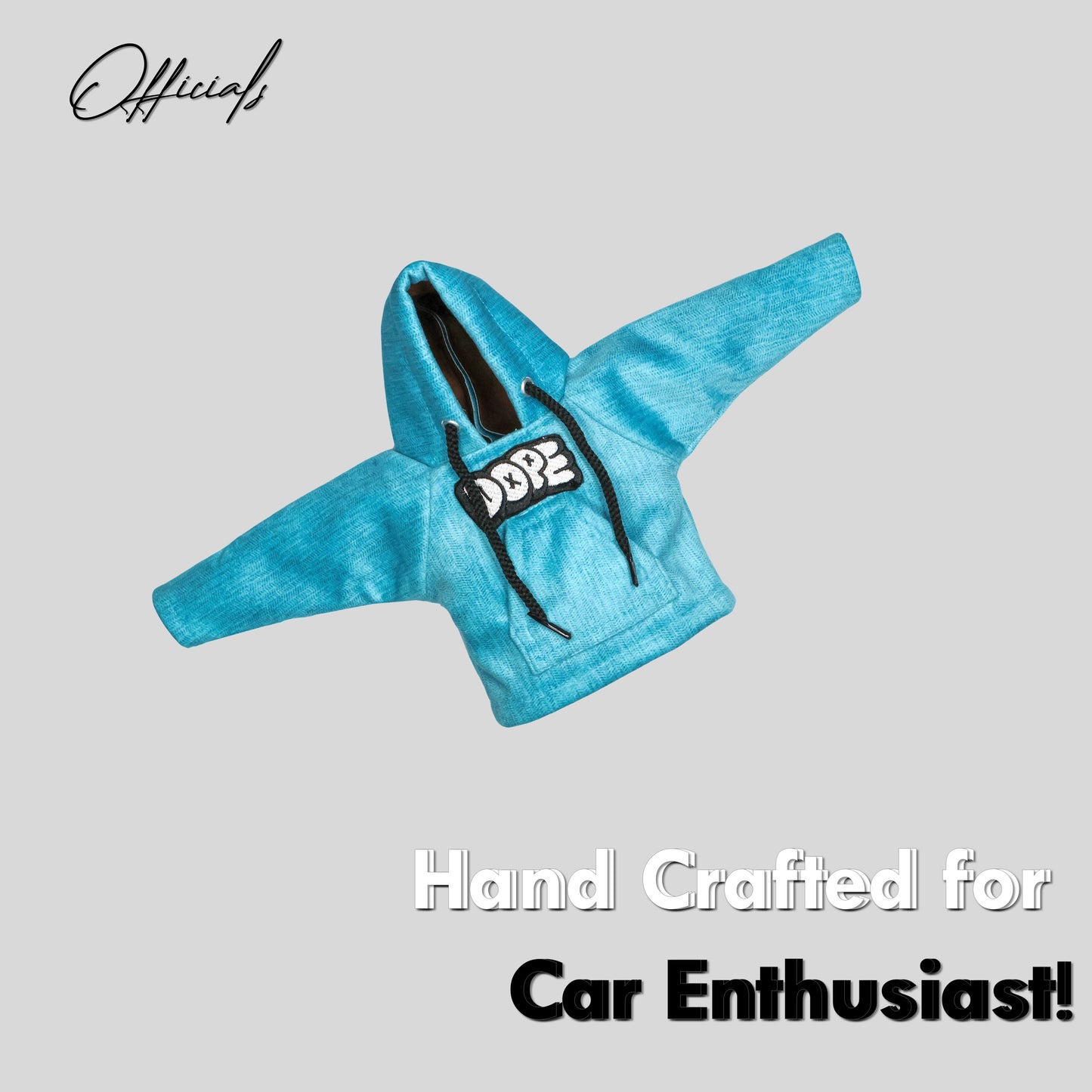 Dope Gear Knob Hoodie (Cyan Texture Suede)