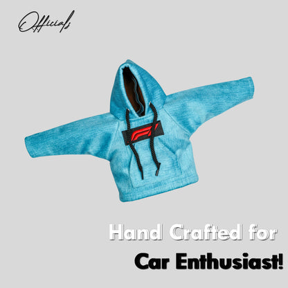 F1 Gear Knob Hoodie (Cyan Texture Suede)