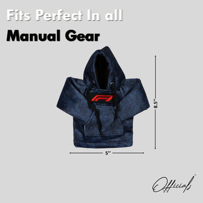 F1 Gear Knob Hoodie (Navy Blue Texture Suede)