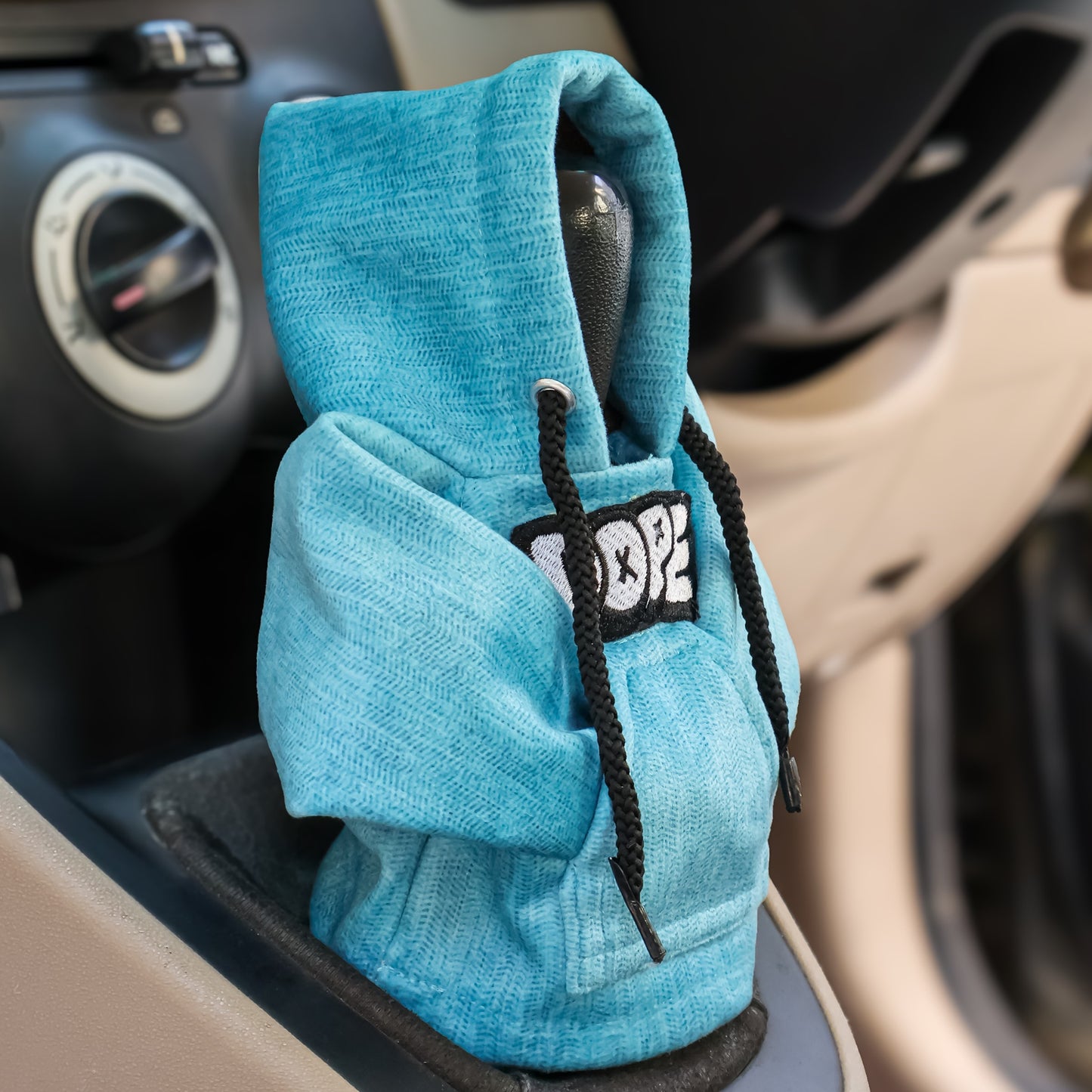 Dope Gear Knob Hoodie (Cyan Texture Suede)