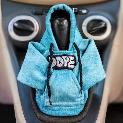 Dope Gear Knob Hoodie (Cyan Texture Suede)