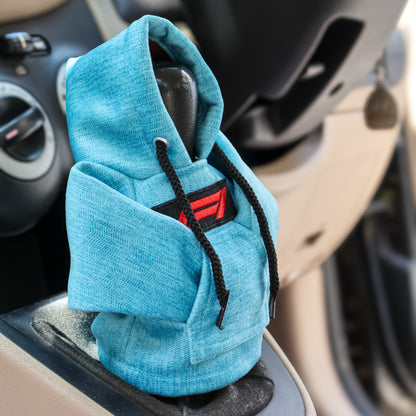 F1 Gear Knob Hoodie (Cyan Texture Suede)