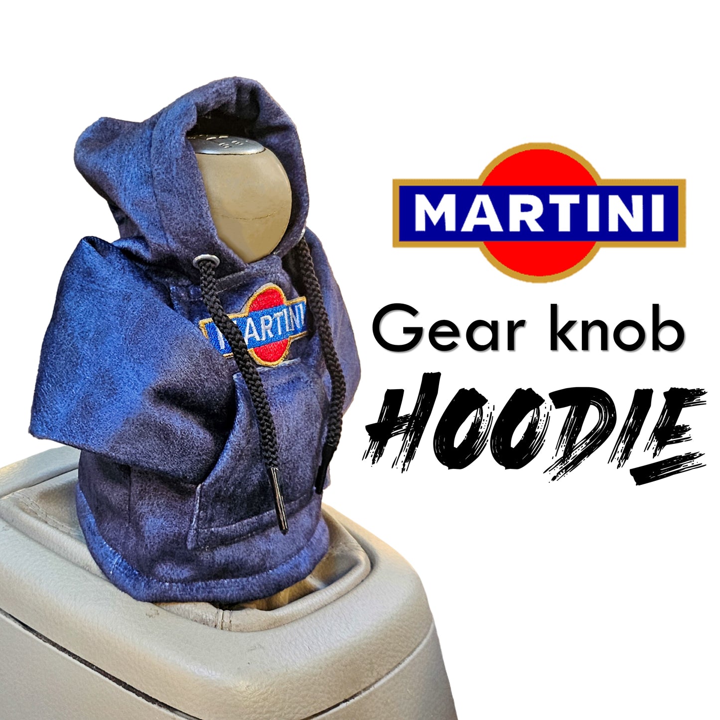 Martini Gear Knob Hoodie (Navy Blue Texture Suede)