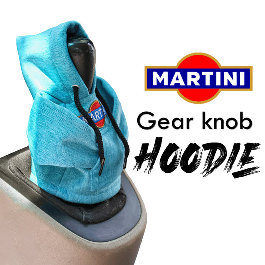 Martini Gear Knob Hoodie (Cyan Texture Suede)