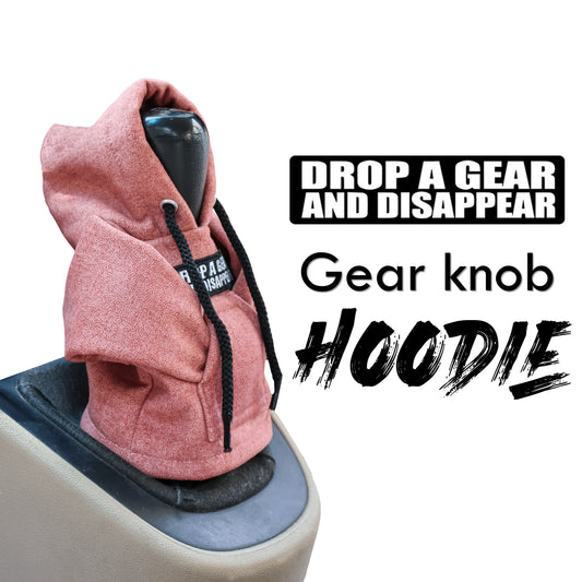 Drop a Gear and Disappear Gear Knob Hoodie (Peach Texture Suede)